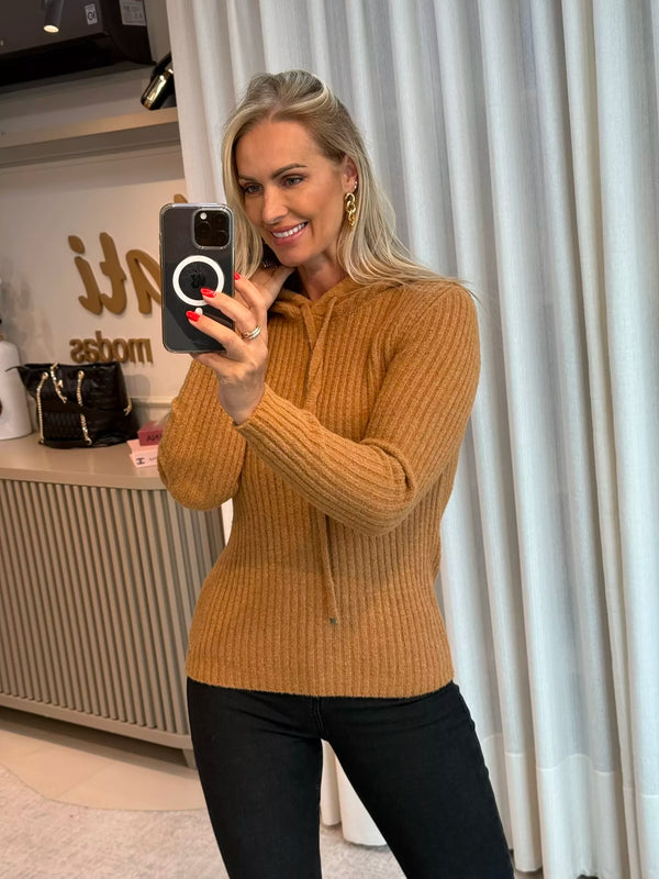 Blusa Biamar Com Capuz Caramelo