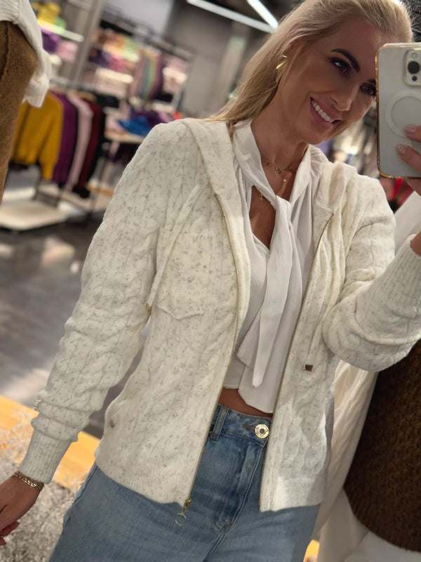 Casaco Biamar Com Fechamento Em Ziper Off White